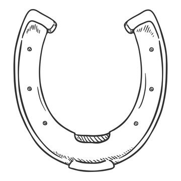 recommend clip art: Vector Black Sketch Horseshoe Illustration
