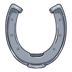 Vector Cartoon Steel Horseshoe Illustration