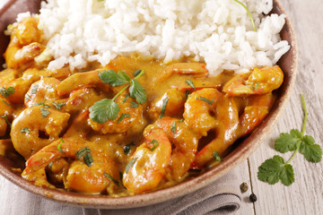 rice and shrimp cooked with coconut milk and spicy