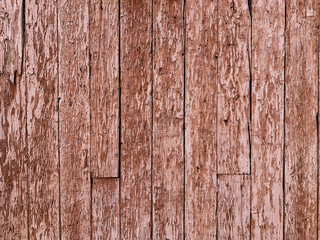 Old vintage loft wall of wooden planks painted as background