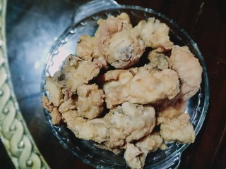 fried chicken at the dining table