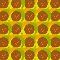 Round yellow and brown. Romantic, ornamental, gentle artwork. Style composition, geometrical design. Round shape. Trendy style print. Spring, summer image. Textile elements, fabric, circle decor.