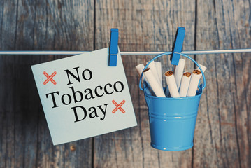 cigarettes in a chain, quit smoking - World No Tobacco  Day infocard
