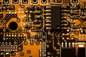 motherboard components close up macro