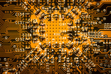 motherboard components close up macro