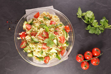 vegetable salad with cucumber and tomato