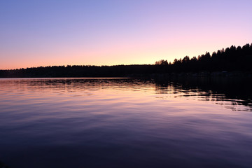 Sunset on  the Lake Washington, Seattle, USA