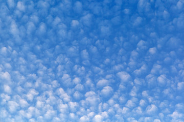 Cloudy sky with tall globules in the shape of globular flakes