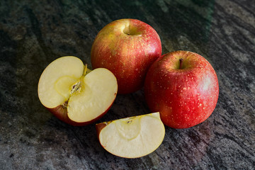Still life with appetizing red apples