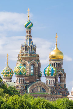 Cathedral of the Savior on blood in Saint Petersburg in the summer