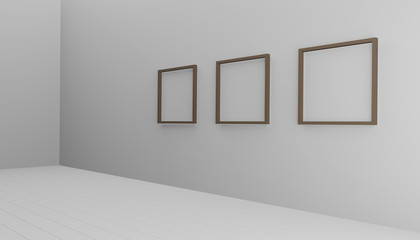 free space with a frame 3d randering image