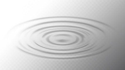Ripple Water Surface From Drop Side View Vector. Gravity Capillary Water Waves Motion Produced By Droplet. Beverage Or Drink Swirl Round Texture, Fluid Inertia Mockup Realistic Illustration