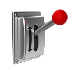 Electric knife switch. 3D Illustration.