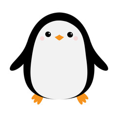 Penguin bird icon. Cute cartoon kawaii funny baby character. Arctic animal collection. Notebook cover, tshirt, greeting card print. Flat design. White background. Isolated.