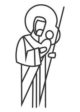 saint joseph holding baby jesus clip art preview