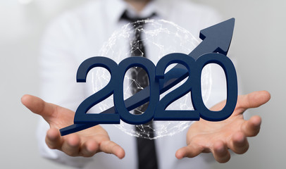 the 2020 business year up goals and  success illustration