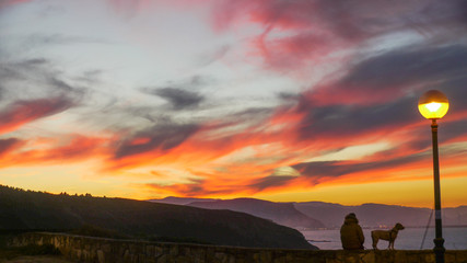colorido atardecer