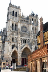 Ville d'Amiens, cathédrale d'Amiens, façade, département de la Somme, France