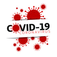New Coronavirus Covid-19 concept design logo vector illustration