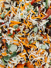 lots of ripe vegetables for cooking as a background