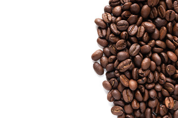 isolated coffee beans as background