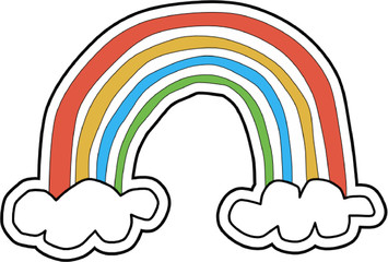 Rainbow with clouds vector
