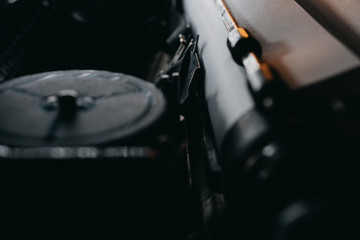 Typing on retro typewriter