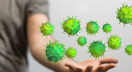 Virus Covid 19-NCP. nCoV denoted is single-stranded protection virus..