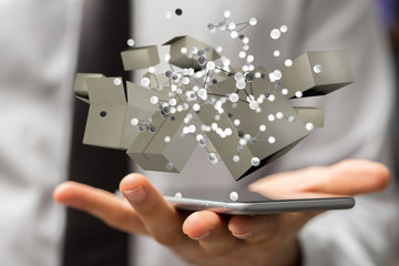 Transport Cardboard boxes, logistics and delivery concept digital  3d.