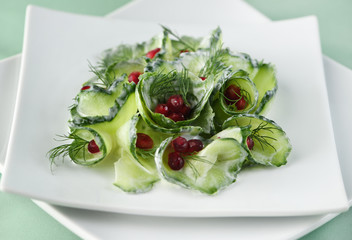 Cucumber and Pomegranate Salad