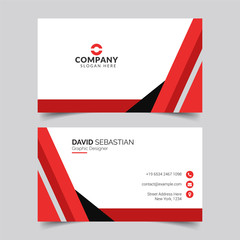 Modern and clean business card design template. Minimal Corporate vector background, flyer design, name card template, vector illustration. Red and white creative business card for your company.