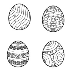 coloring page for kid , vector easter egg