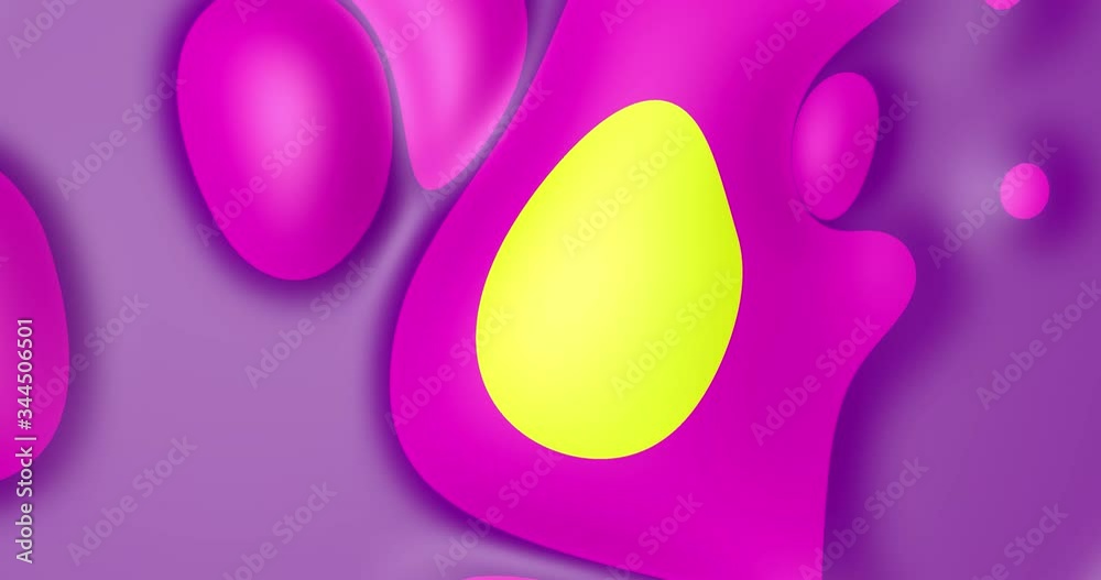 Poster liquid colorful loop animation. soft rounded shapes. 3d rendering. digital art. creative concept.