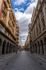 Fototapeta na wymiar Granada, Spain, April 2020, empty streets of Granada during the covid-19 pandemic.