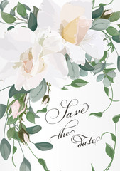 Beautiful background with flowers. Wedding invitation. Vector illustration. EPS 10