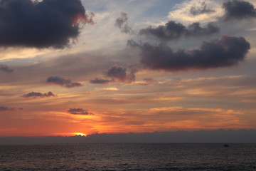 Sunset in Vietnam with paragliding