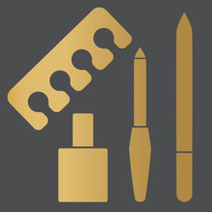 golden manicure, pedicure background- vector illustration