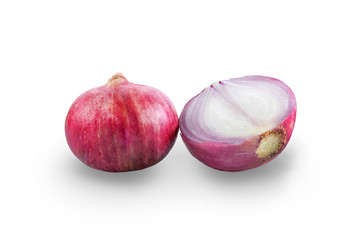 red onion isolated on white background