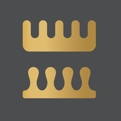 golden pedicure finger separators- vector illustration