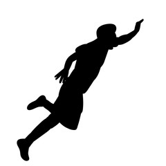vector, isolated, black silhouette man jumping