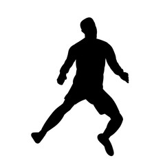vector, isolated, black silhouette of a running man, athlete