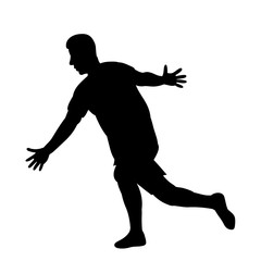 Fototapeta na wymiar black silhouette of a running man