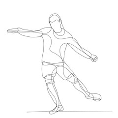 Fototapeta na wymiar vector, isolated, line drawing of a male athlete