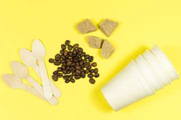Environmental disposable tableware wooden appliances for food and drink coffee and tea.