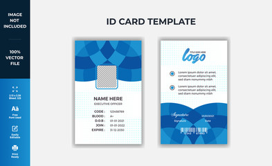 Creative id card template layout with vector identity card design