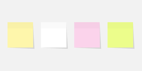 Paper sticker set different colours with shadow.