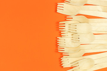Environmental disposable tableware wooden appliances for food and drink coffee and tea.