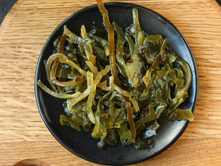  sea kale seaweed salad Menu concept healthy eating. food background top view copy space for text keto or paleo diet © Alesia Berlezova