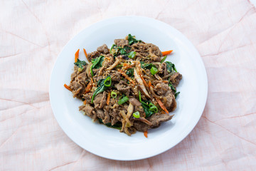 Soy Marinated Beef is called Bulgogi  in Korea