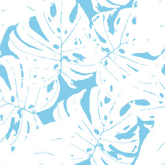 Indigo Floral Spring Vector Seamless Pattern. 